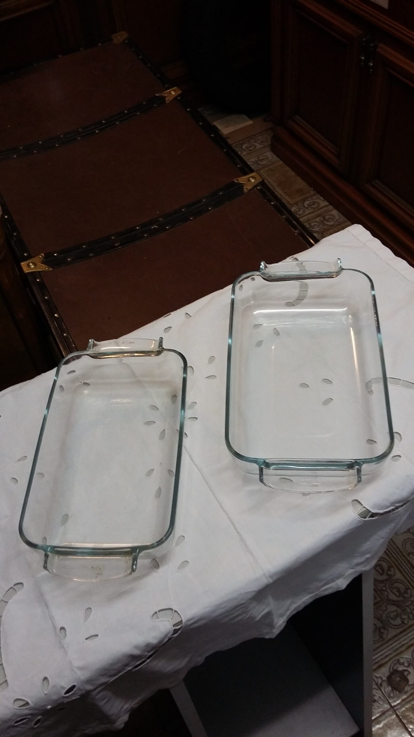 2 Pirofile rettangolari in vetro – Vintage