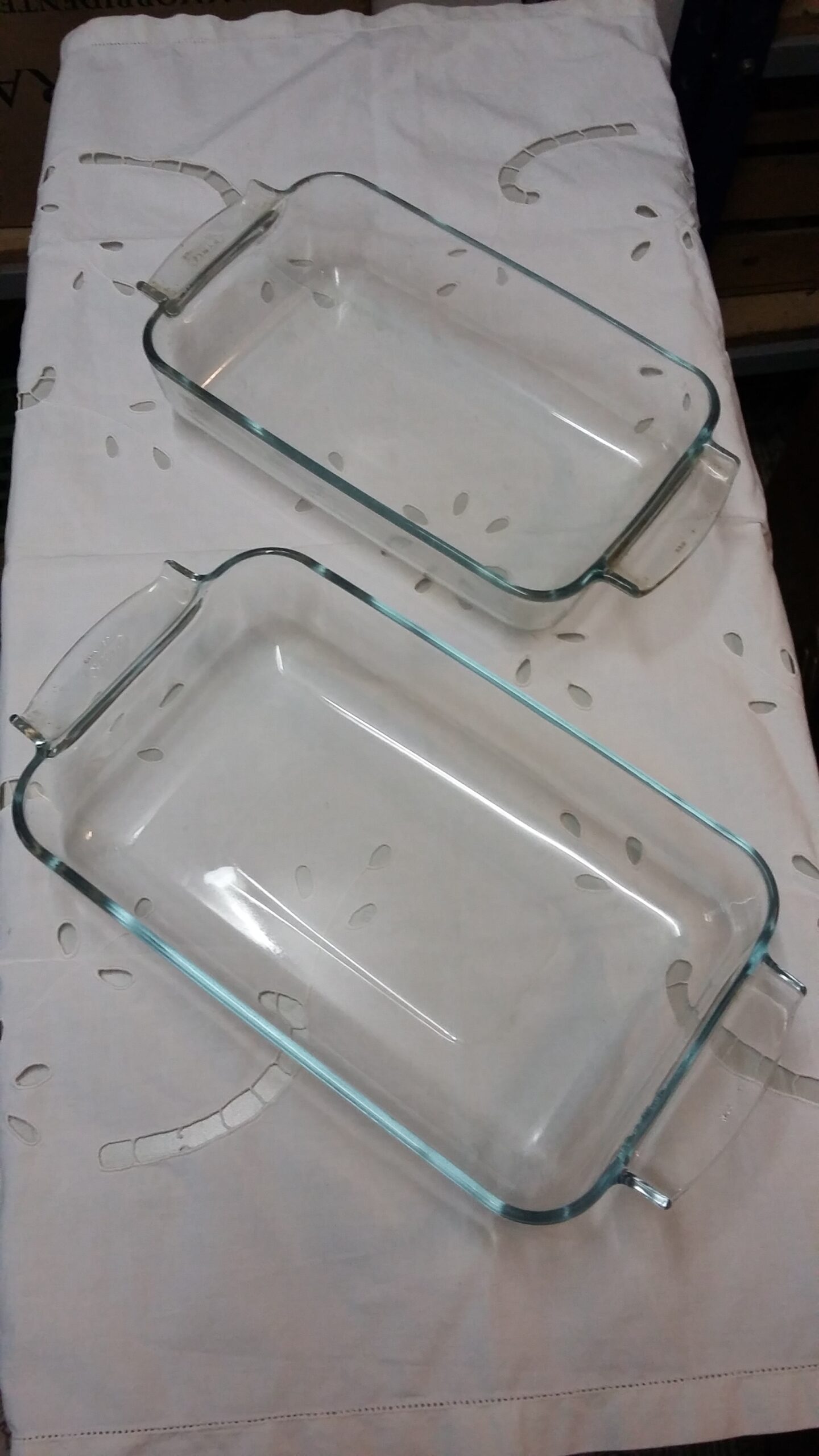 2 Pirofile rettangolari in vetro – Vintage