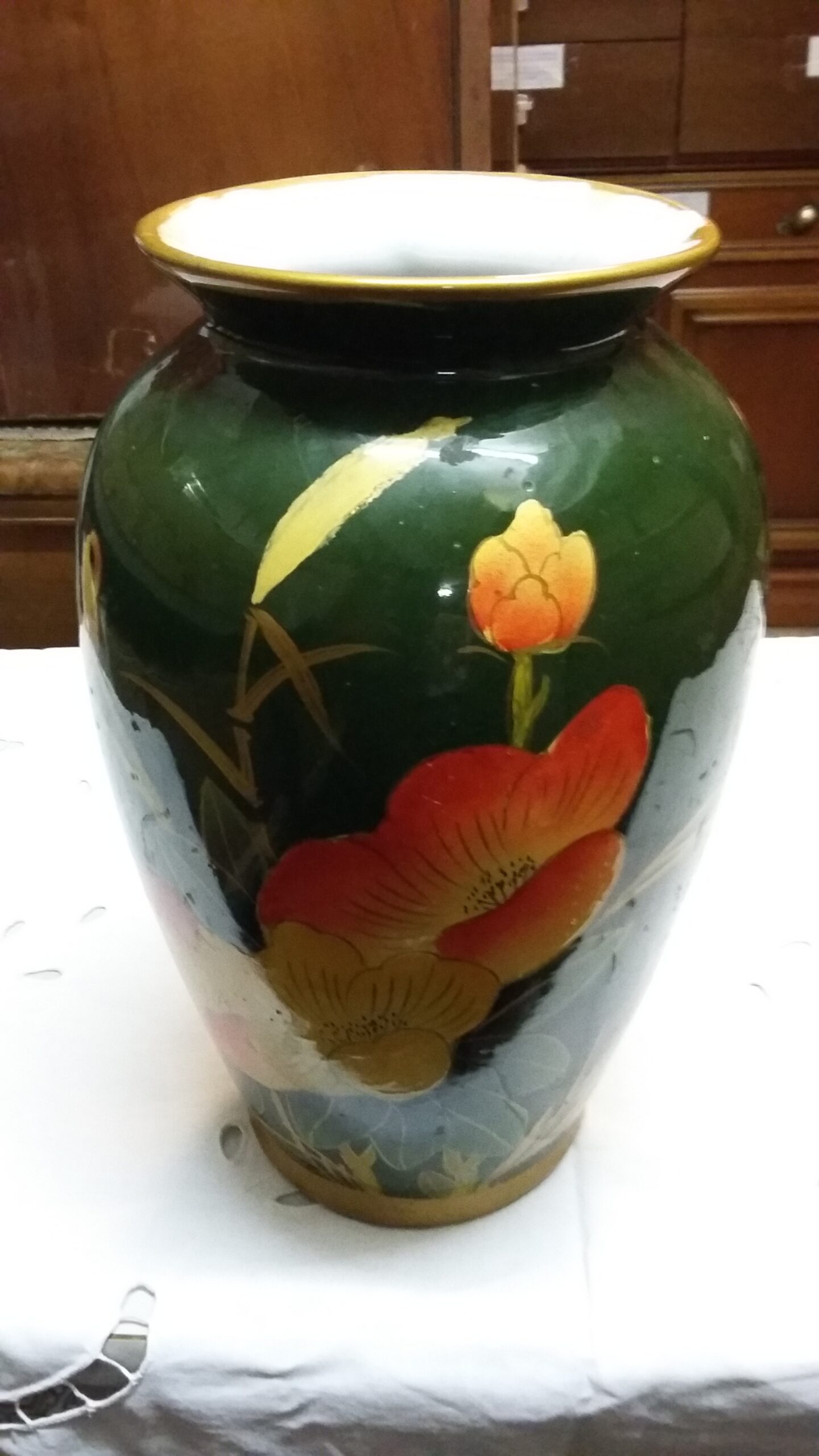 Grande vaso verde, in ceramica – Vintage